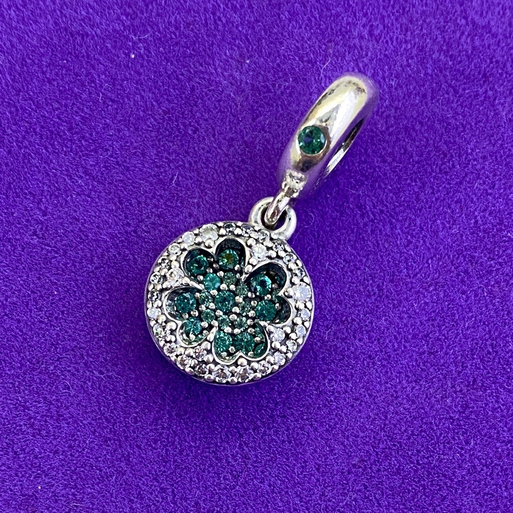 💛 925 Pandora Lucky Four Leaf Clover Dangle Charm | Designer Jewelry